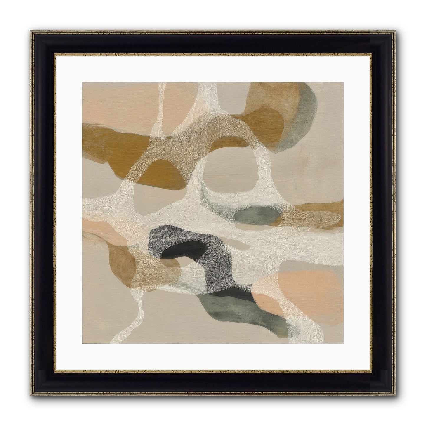 Petrichor Framed Print - Black & Gold 20x20