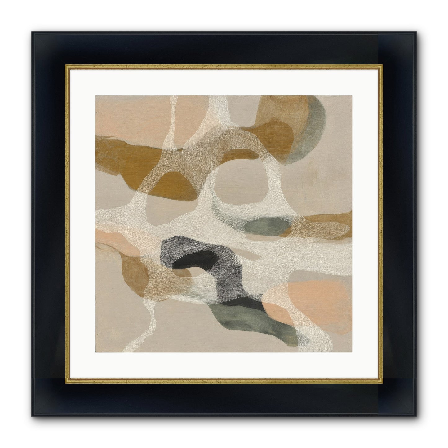 Petrichor Framed Print - Wide Black w/Gold 20x20