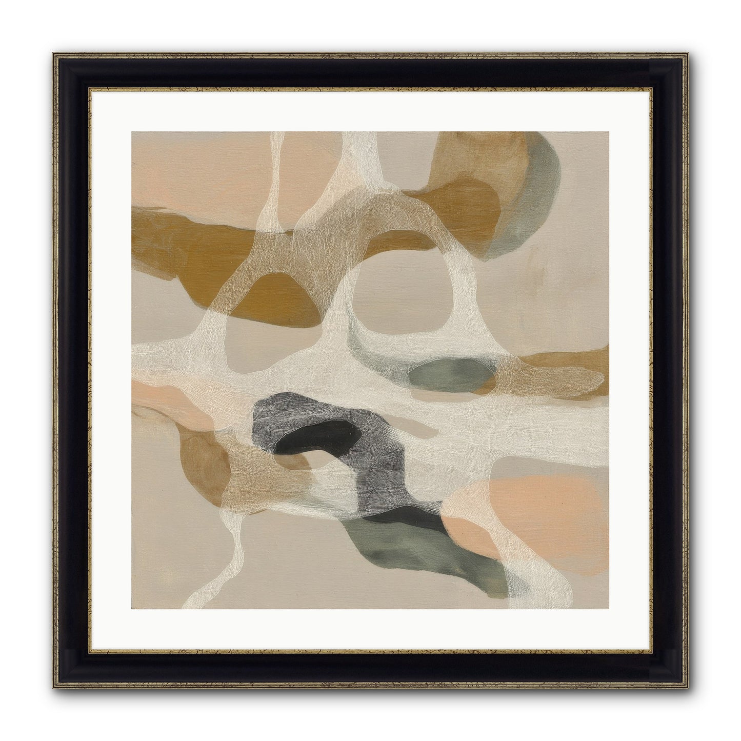 Petrichor Framed Print - Black & Gold 24x24