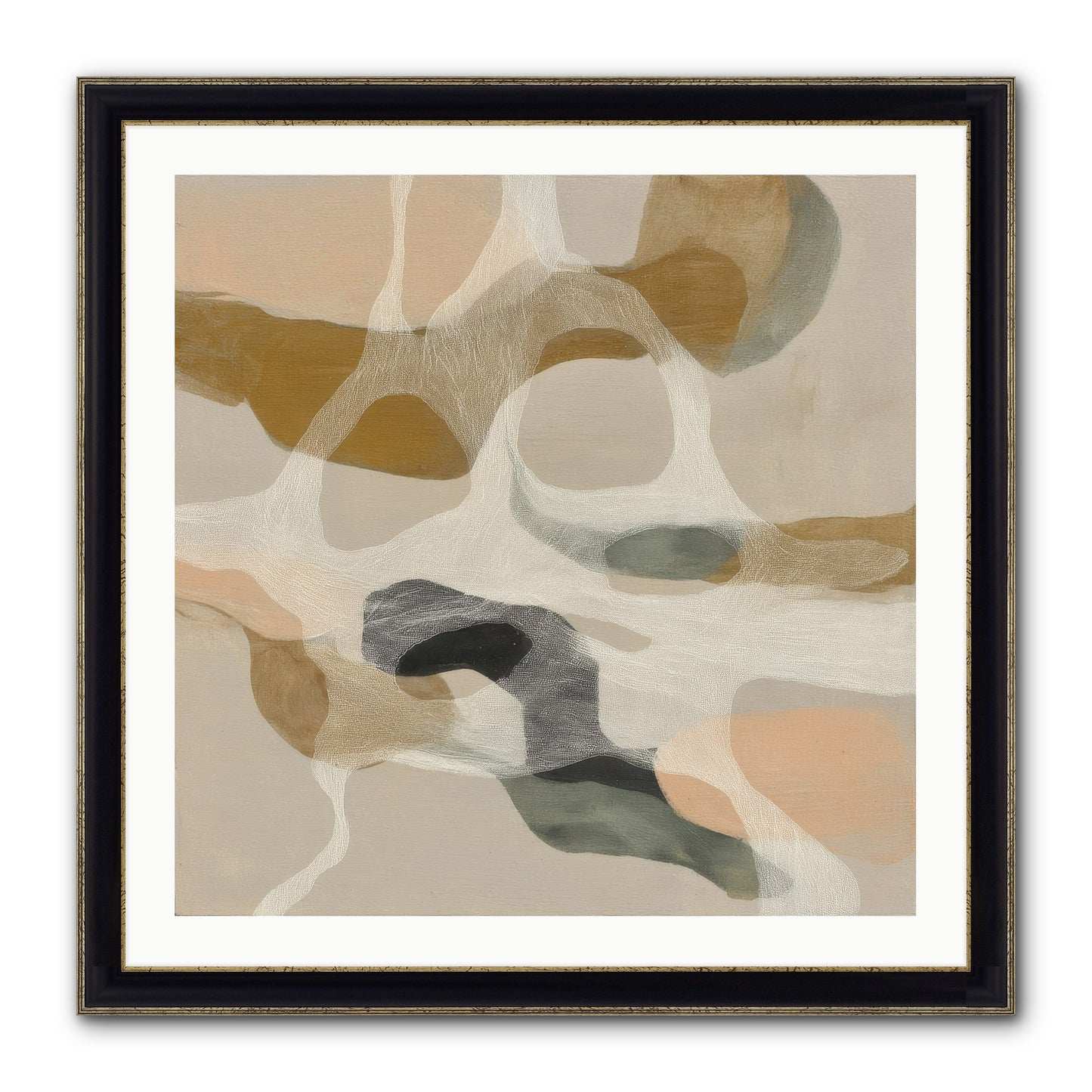 Petrichor Framed Print - Black & Gold 30x30