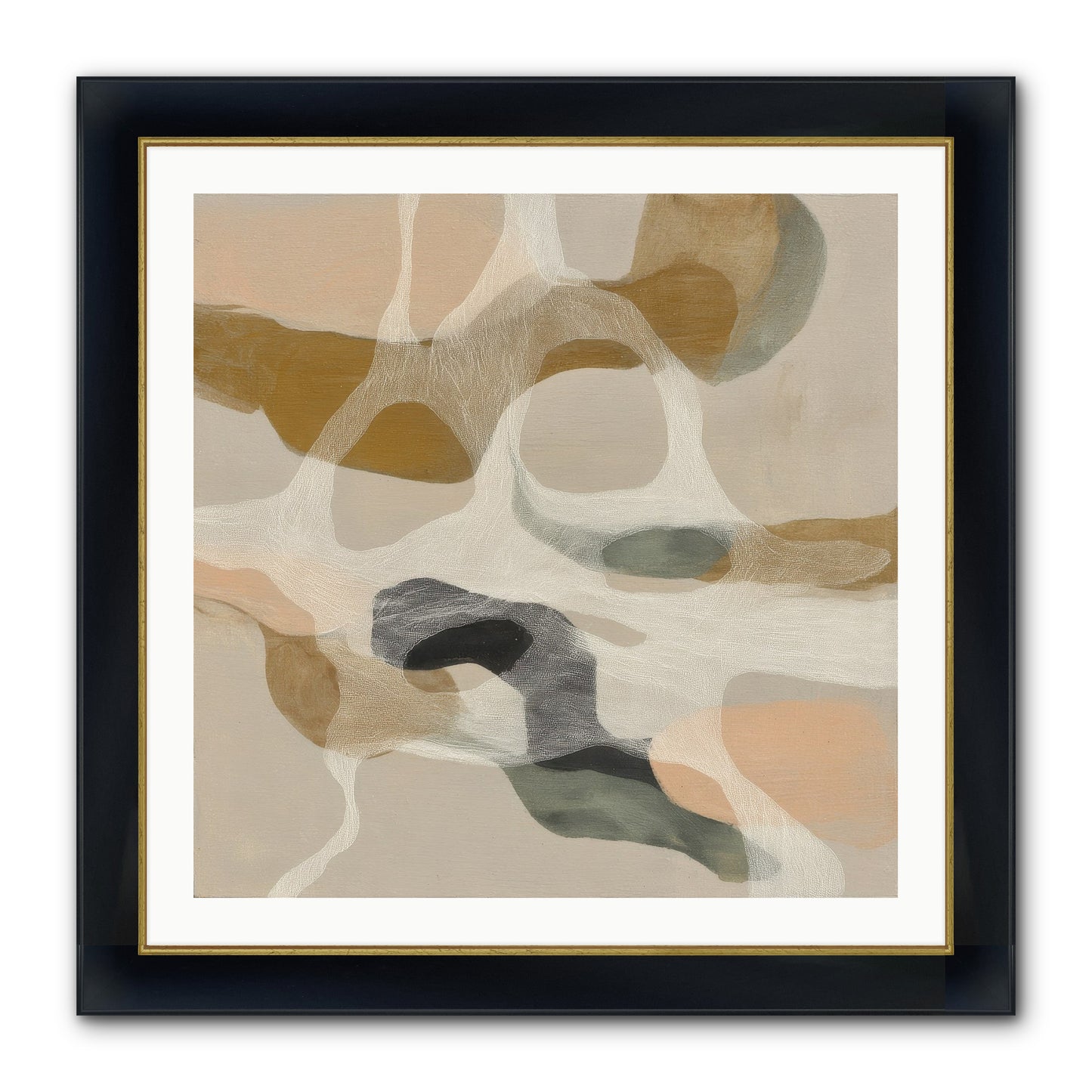 Petrichor Framed Print - Wide Black w/Gold 30x30