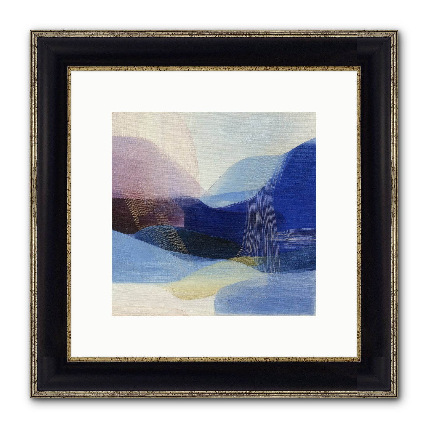 Phantom Bloom Framed Print - Black & Gold 10x10