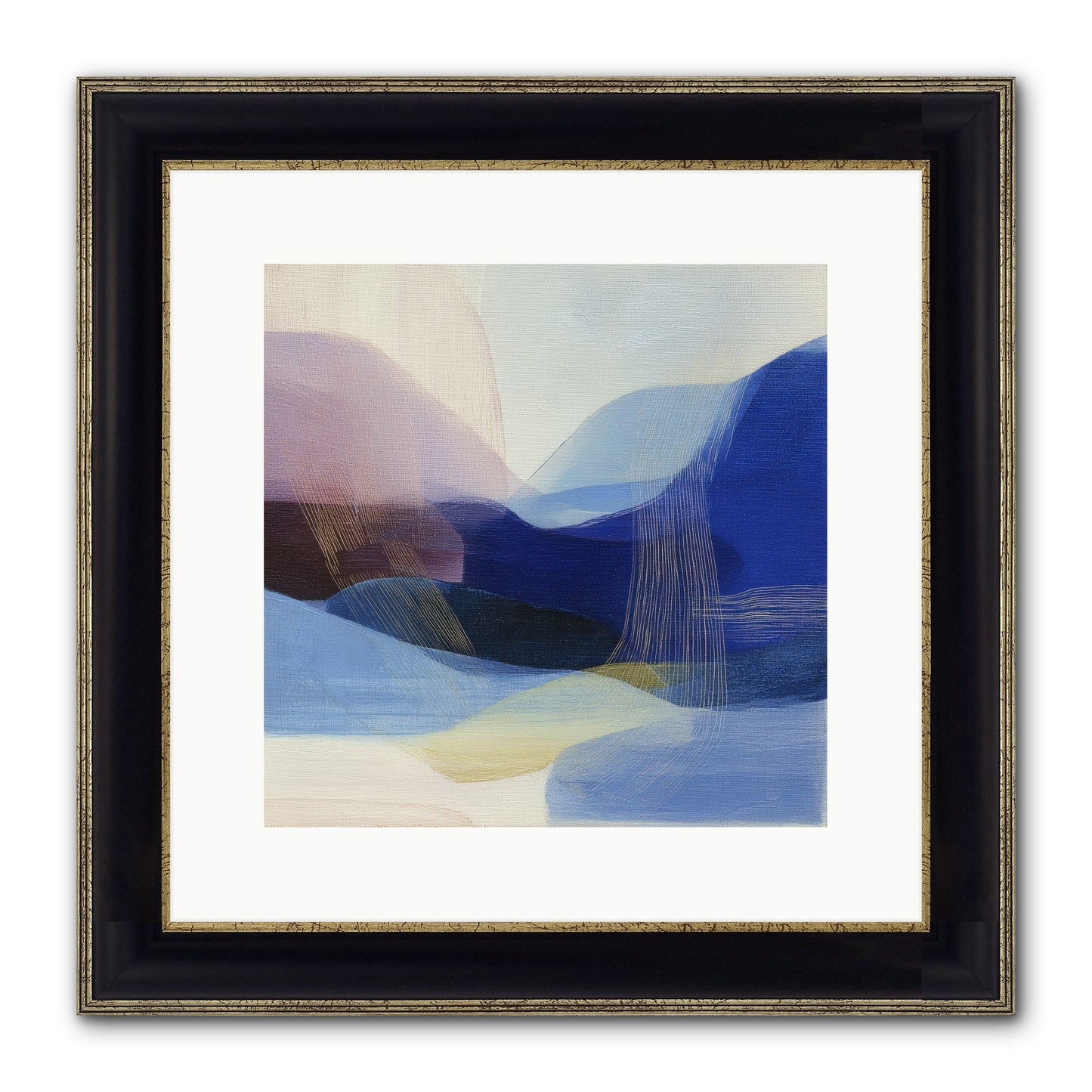 Phantom Bloom Framed Print - Black & Gold 12x12