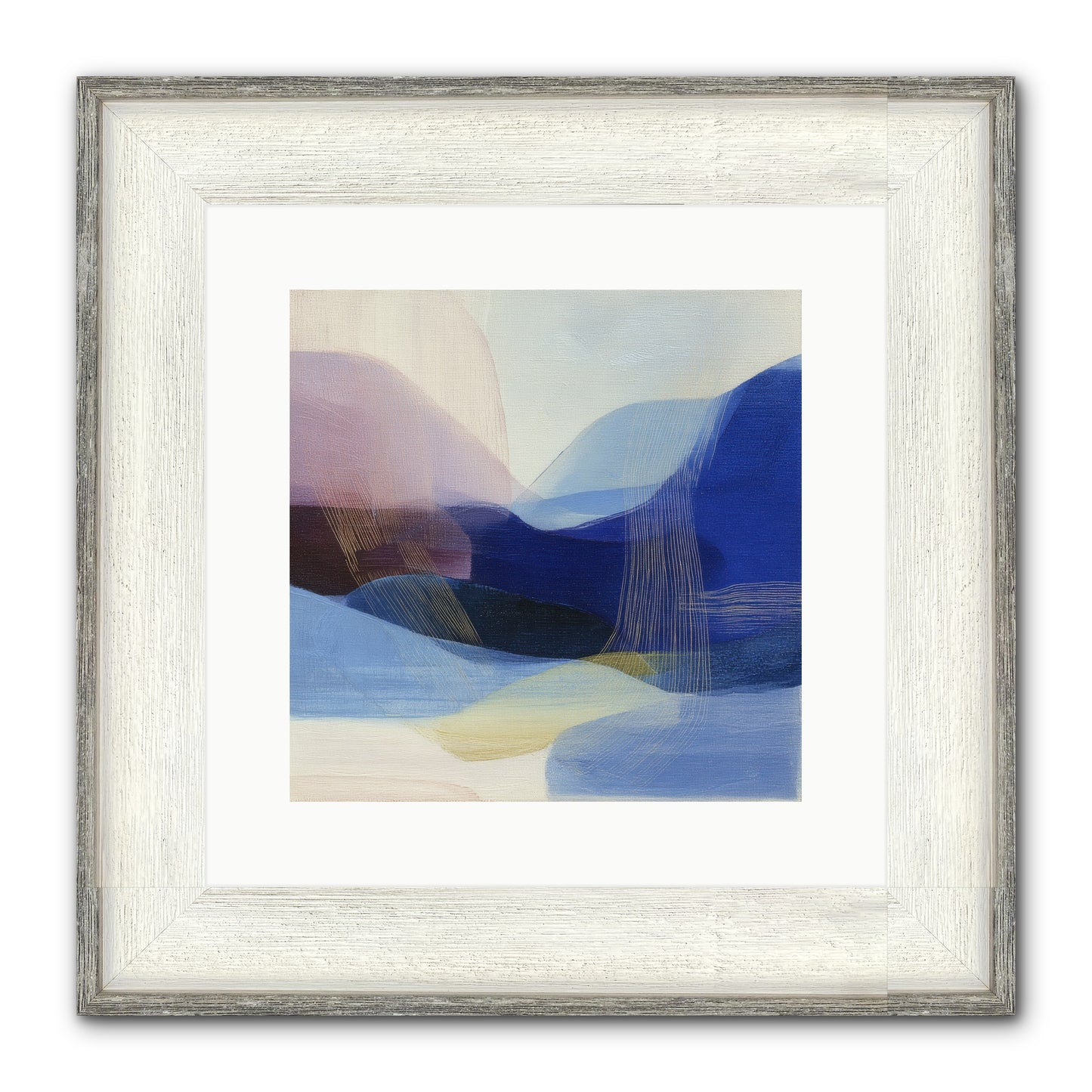 Phantom Bloom Framed Print - Driftwood White 12x12