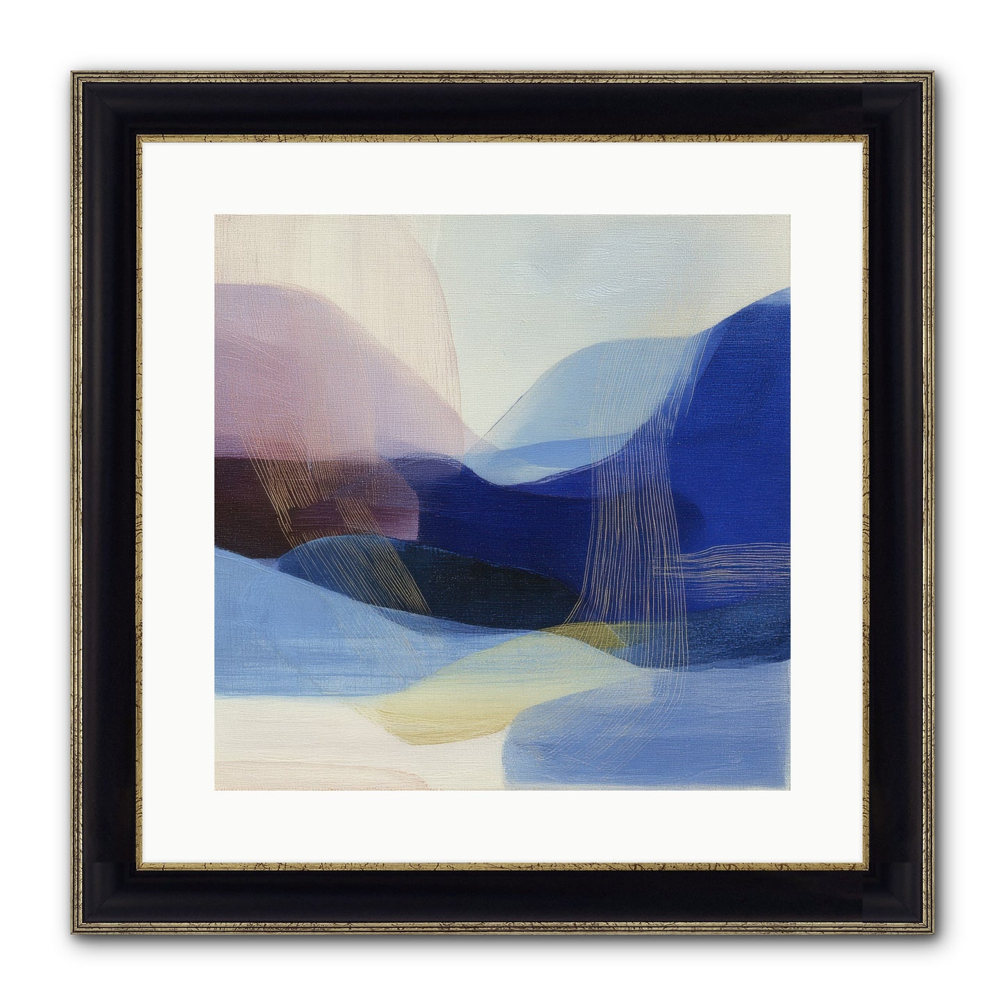 Phantom Bloom Framed Print - Black & Gold 16x16