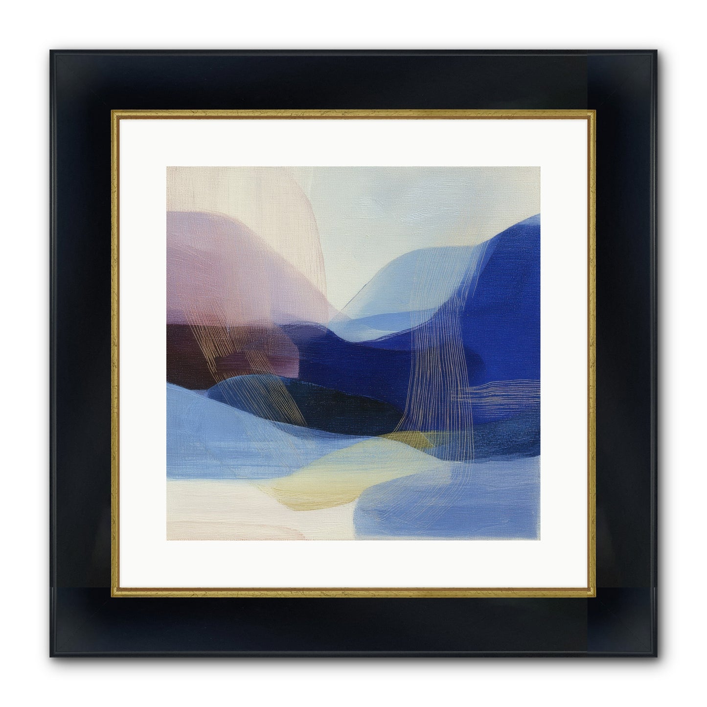 Phantom Bloom Framed Print - Wide Black w/Gold 16x16