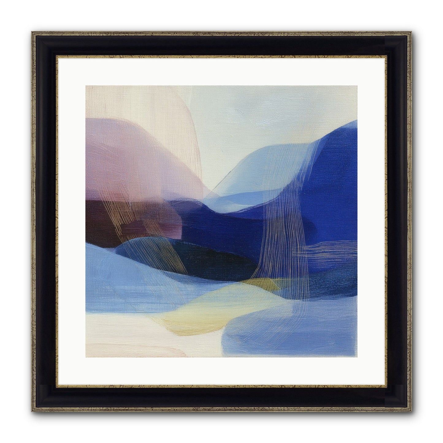 Phantom Bloom Framed Print - Black & Gold 20x20
