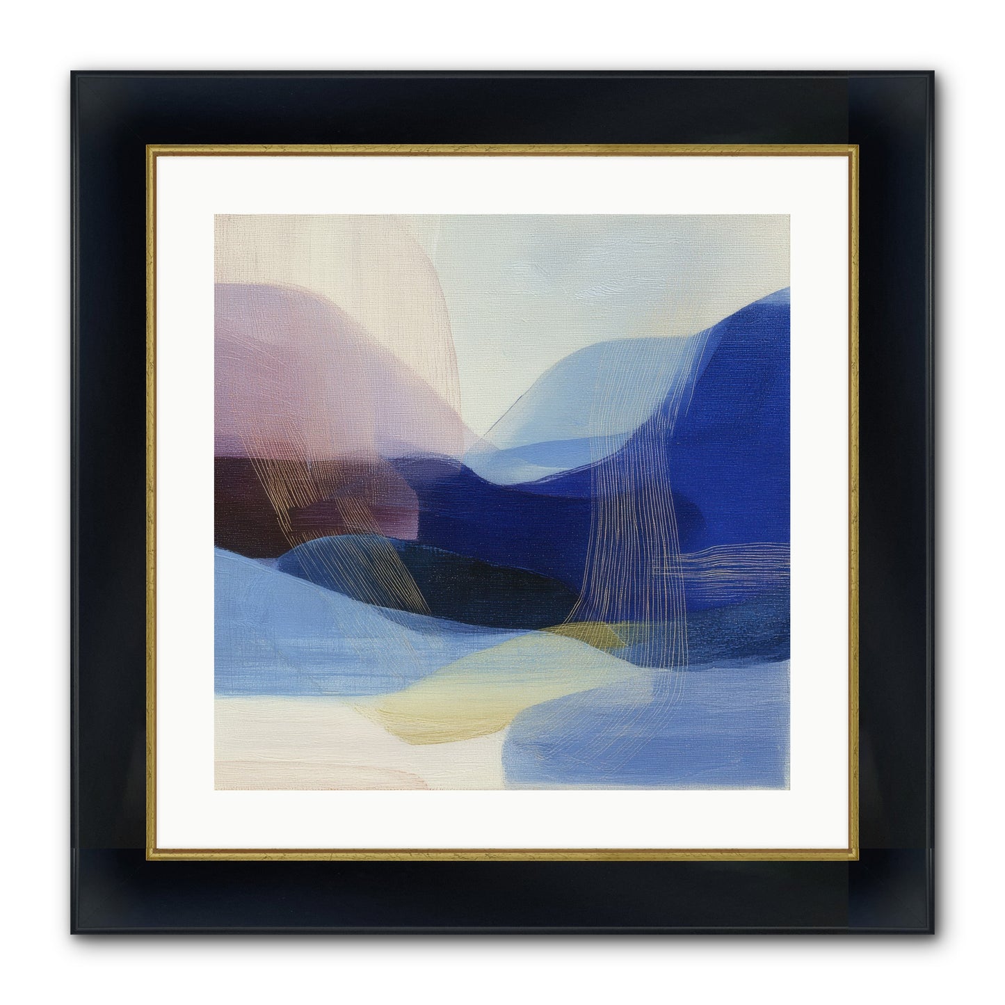 Phantom Bloom Framed Print - Wide Black w/Gold 20x20