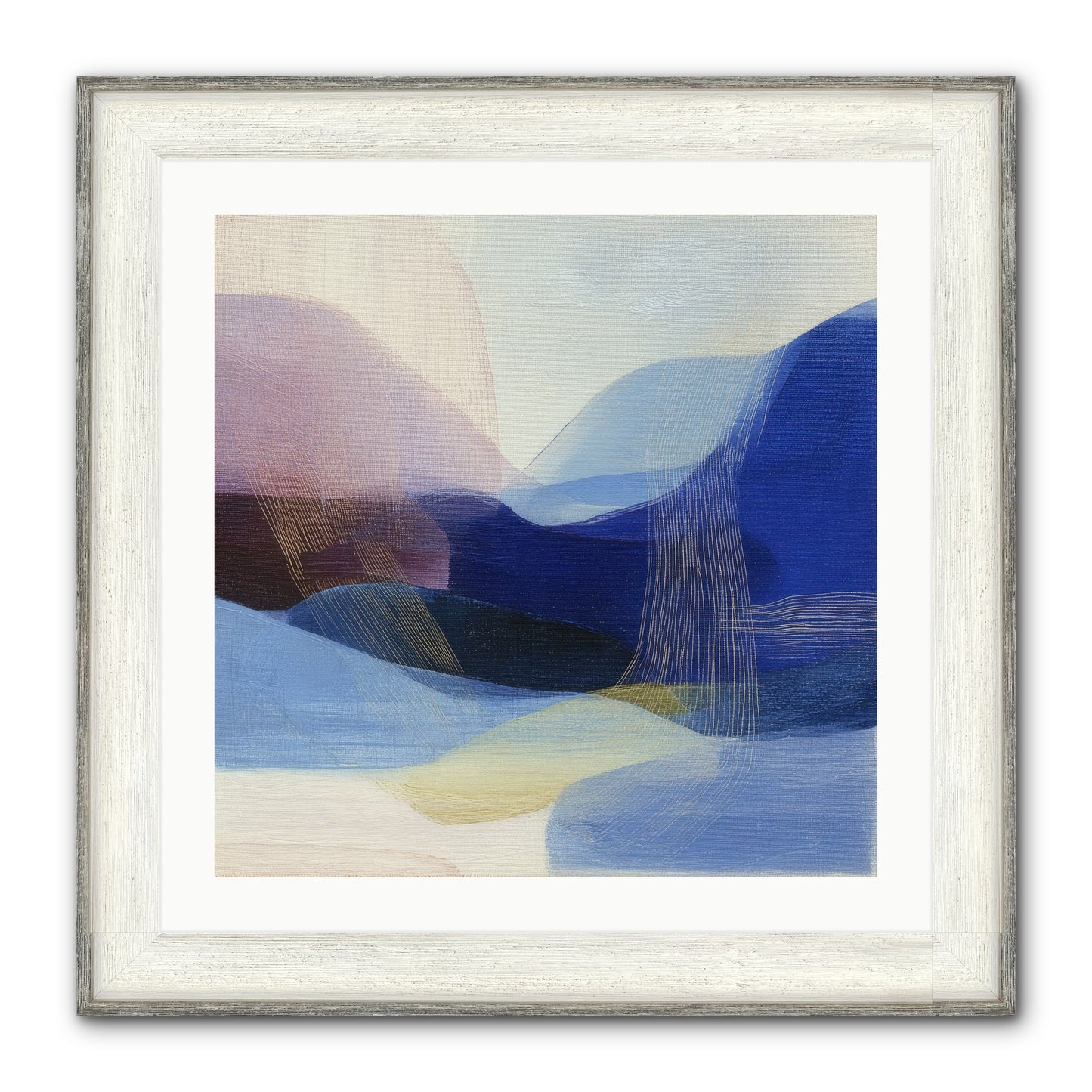Phantom Bloom Framed Print - Driftwood White 24x24