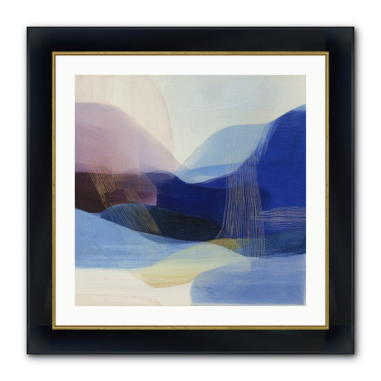 Phantom Bloom Framed Print - Wide Black w/Gold 24x24