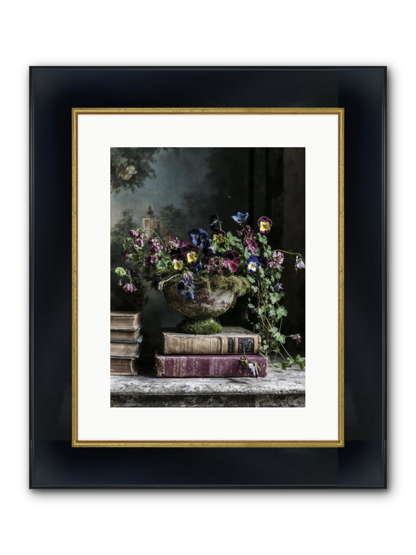 Piccadilly Pavilion Framed Print - Wide Black w/Gold 12x16