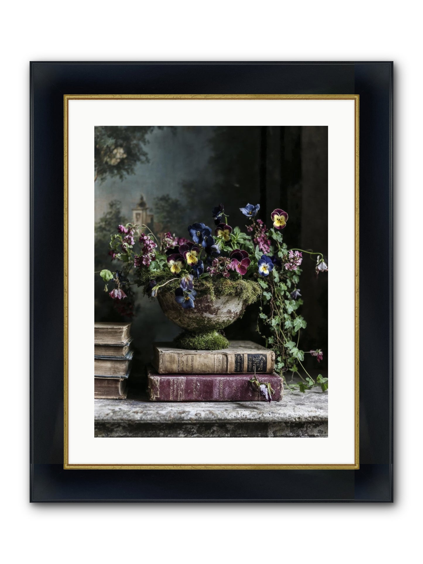 Piccadilly Pavilion Framed Print - Wide Black w/Gold 18x24