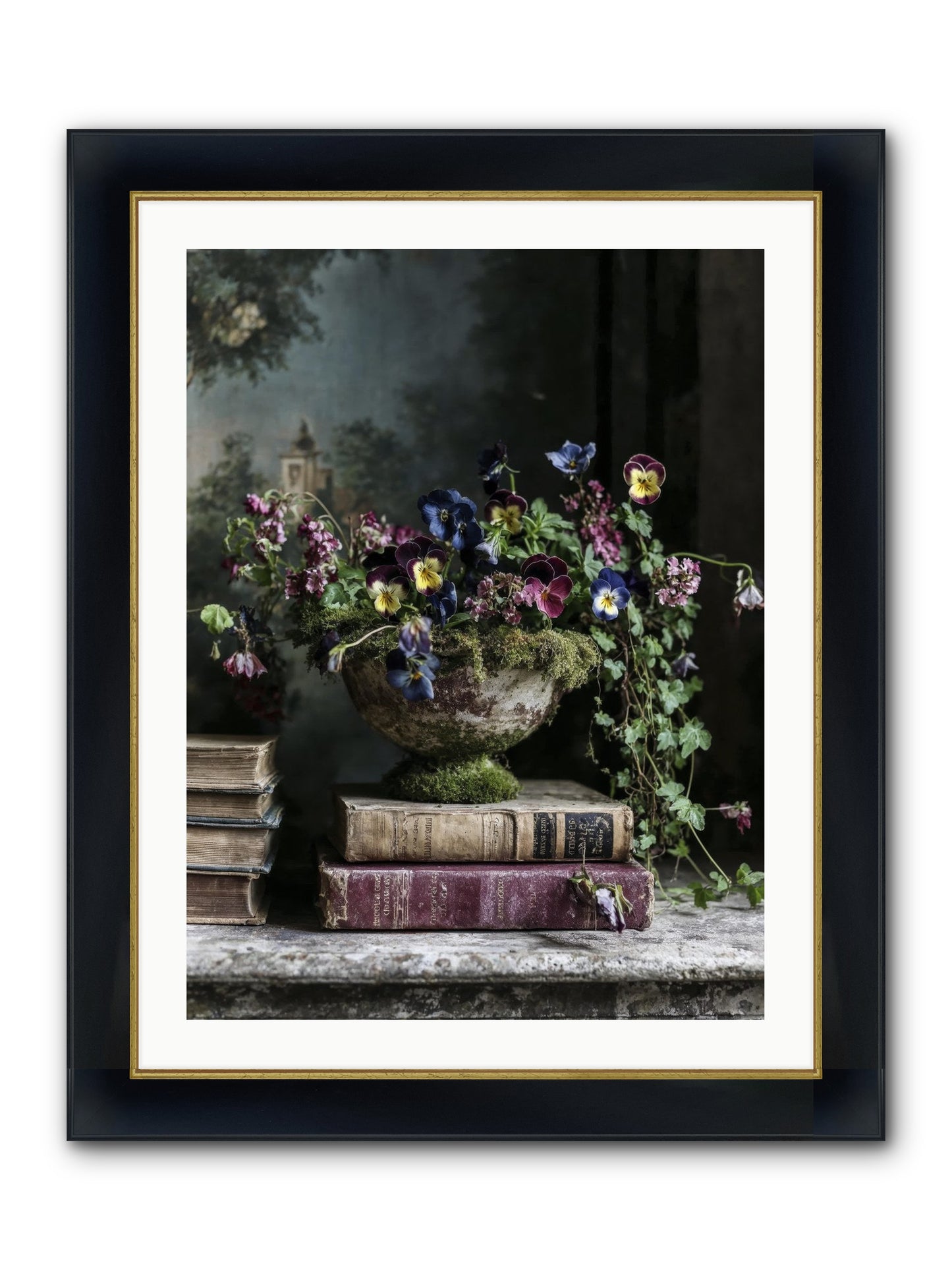 Piccadilly Pavilion Framed Print - Wide Black w/Gold 24x32