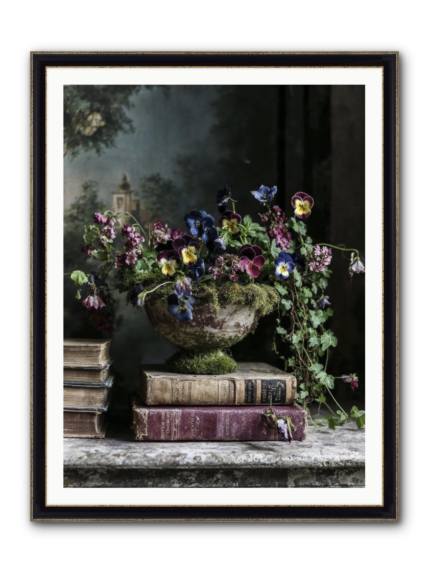 Piccadilly Pavilion Framed Print - Black & Gold 36x48