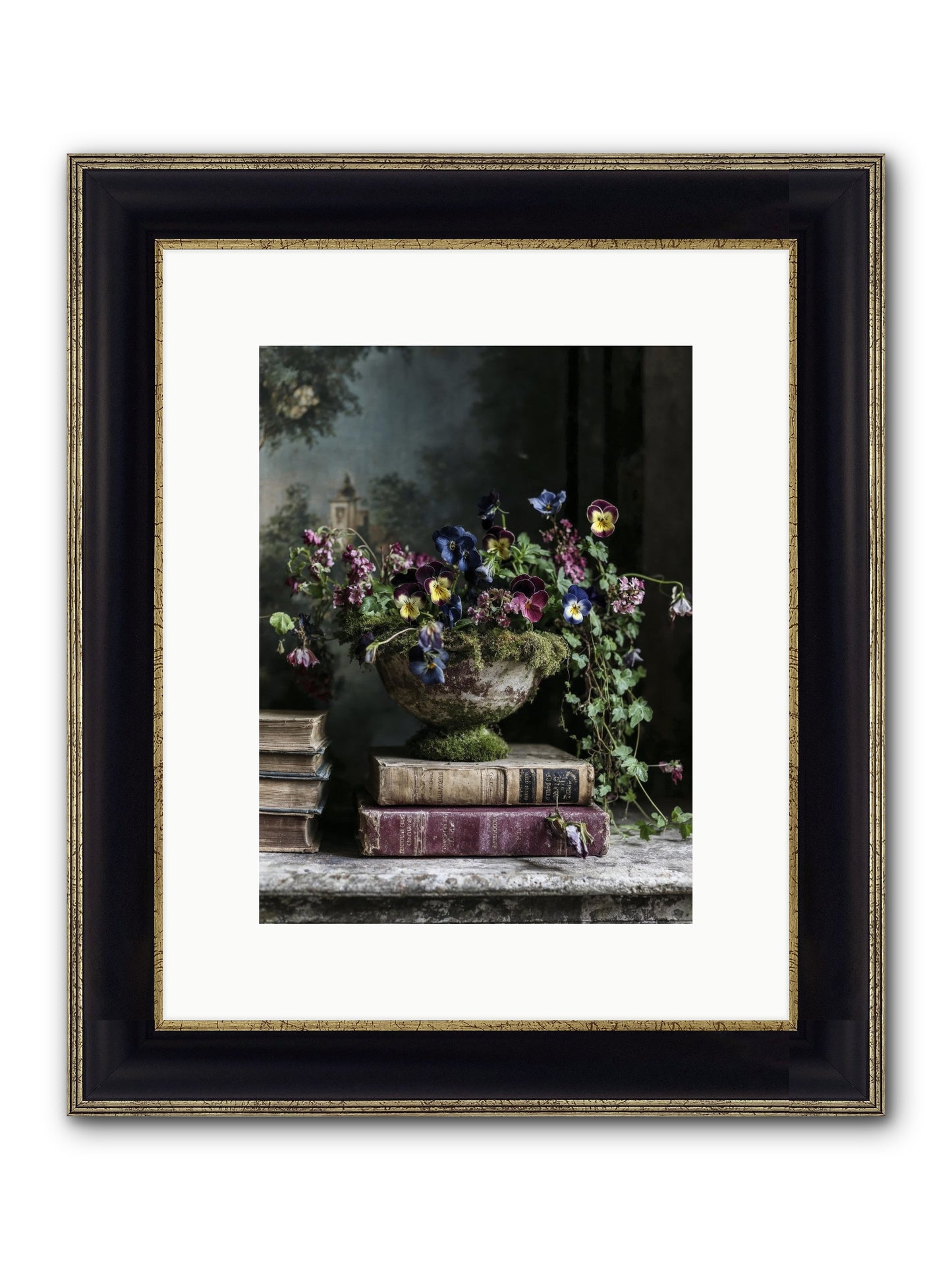 Piccadilly Pavilion Framed Print - Black & Gold 9x12