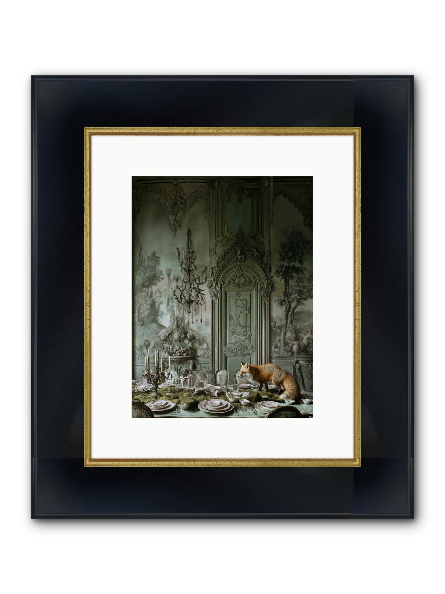 Pickwick Place No.2 Framed Print - Wide Black w/Gold 9x12