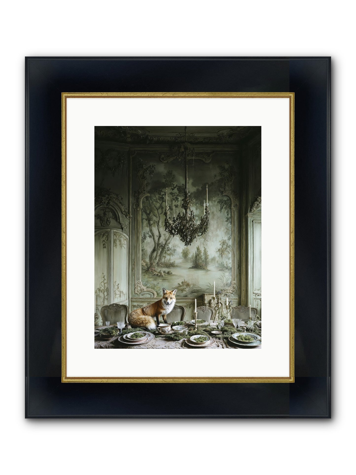 Pickwick Place Framed Print - Wide Black w/Gold 12x16