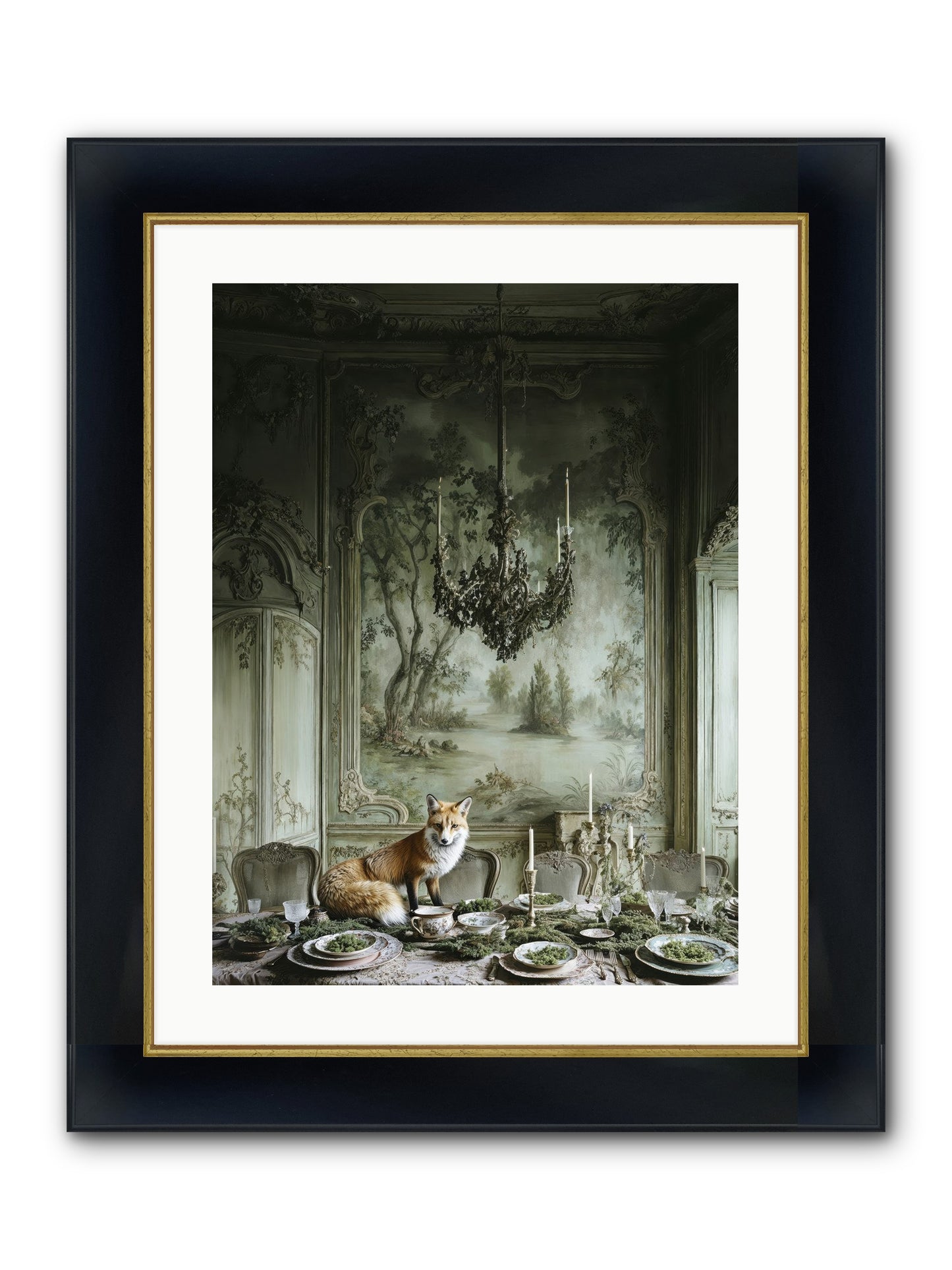 Pickwick Place Framed Print - Wide Black w/Gold 18x24