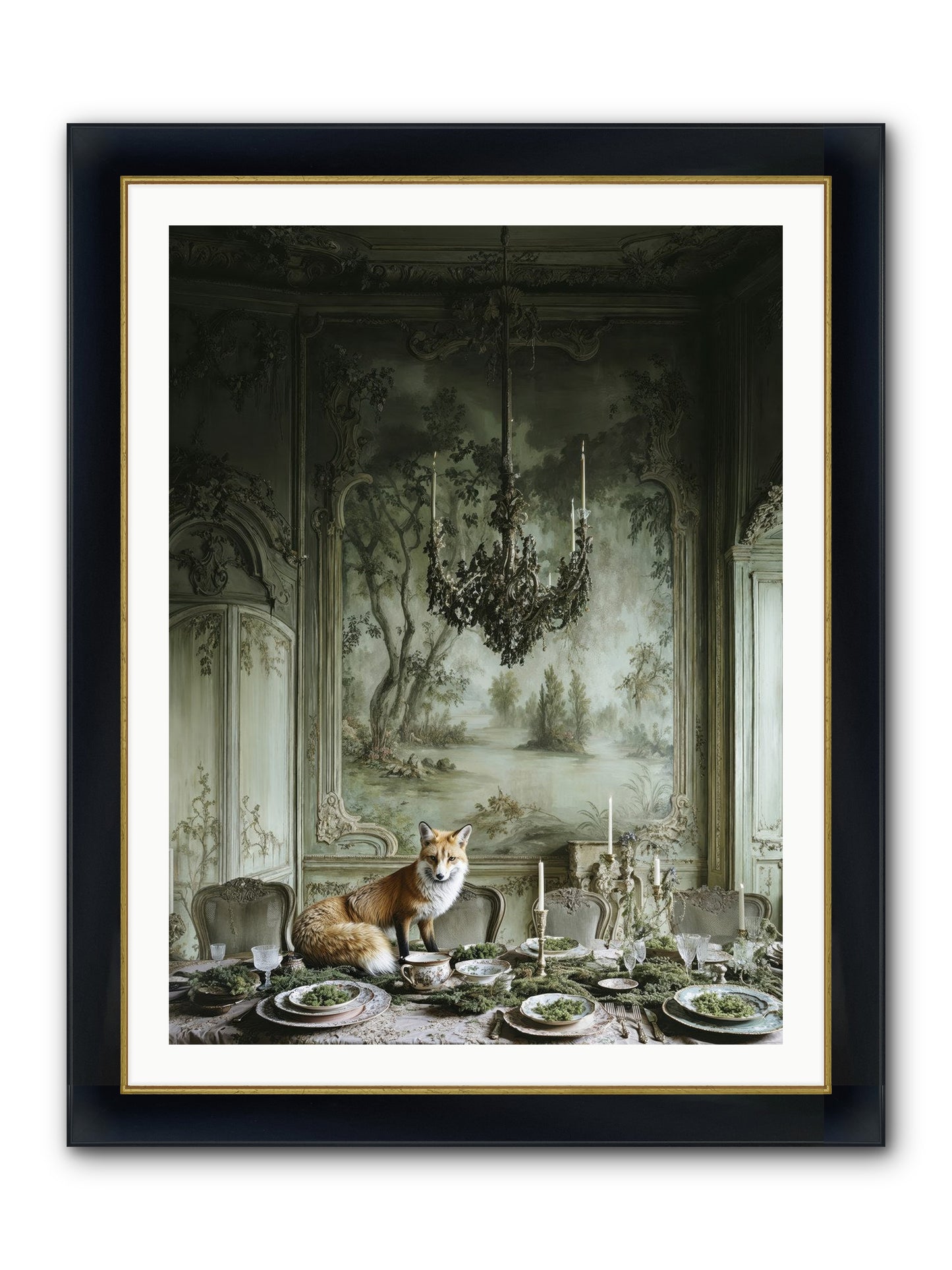 Pickwick Place Framed Print - Wide Black w/Gold 30x40