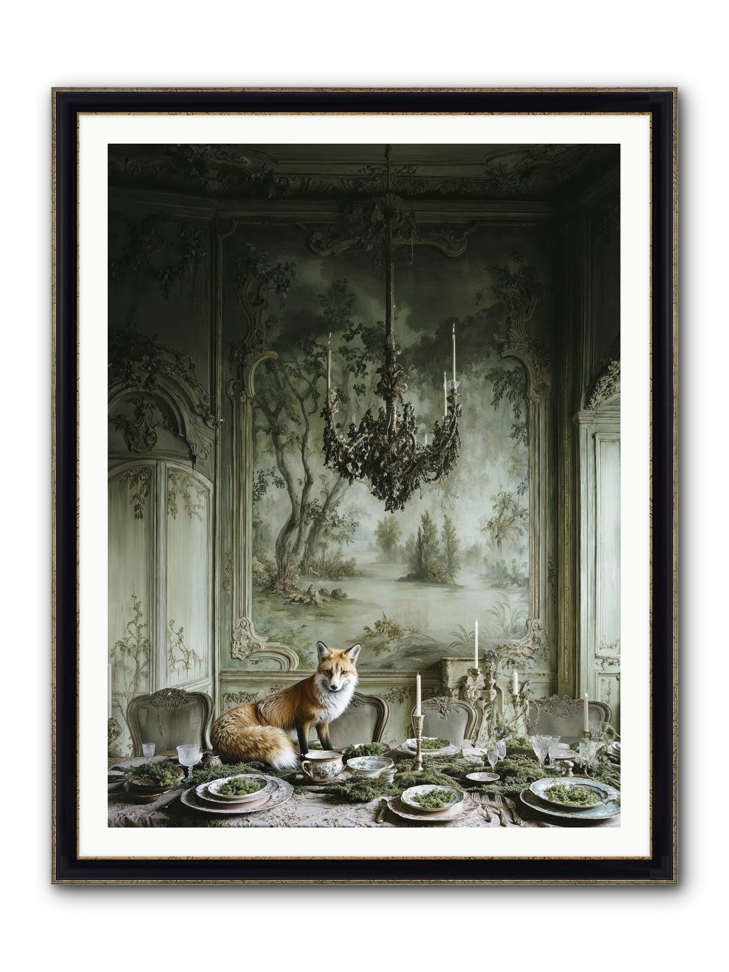 Pickwick Place Framed Print - Black & Gold 36x48
