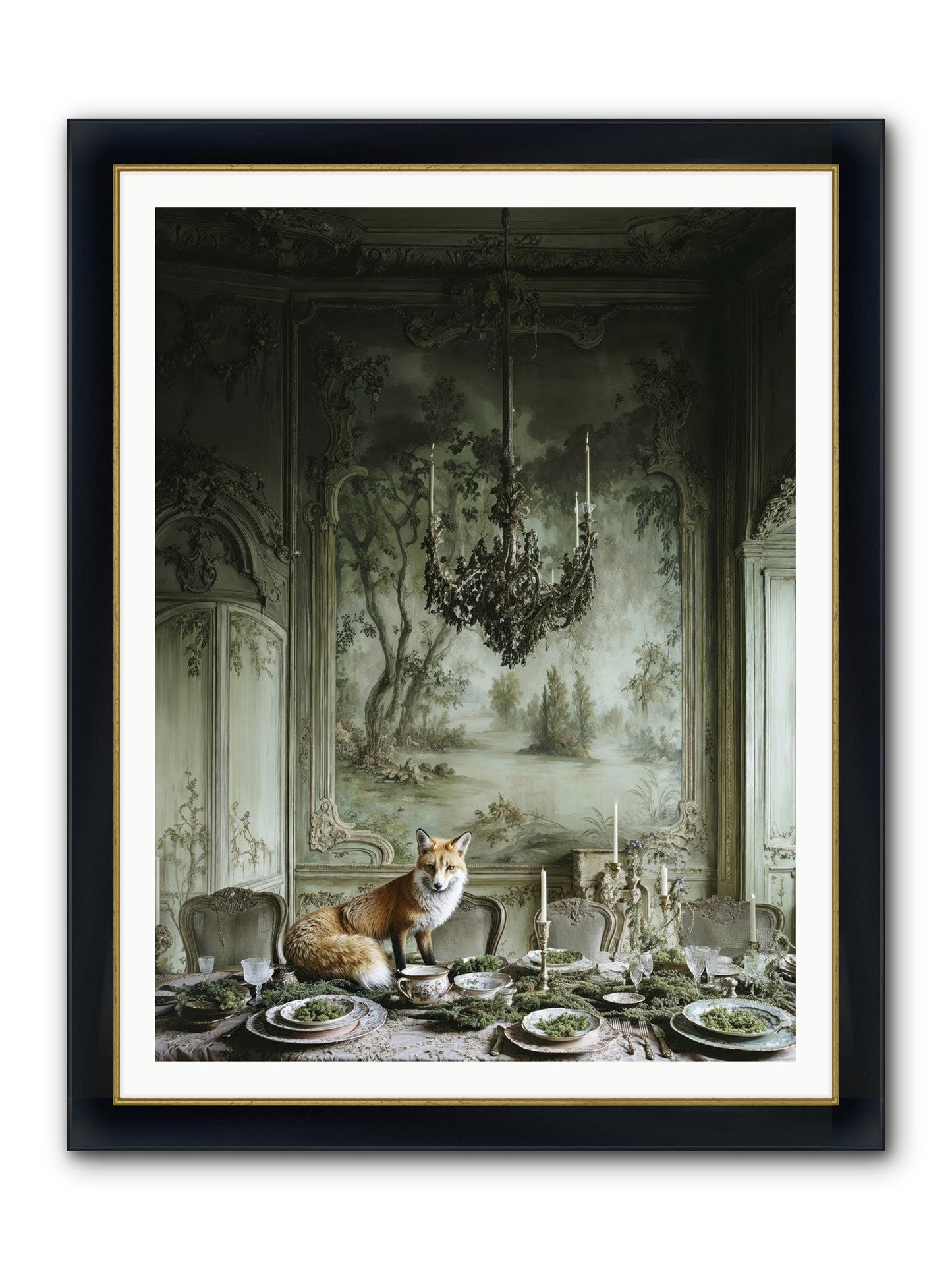 Pickwick Place Framed Print - Wide Black w/Gold 36x48