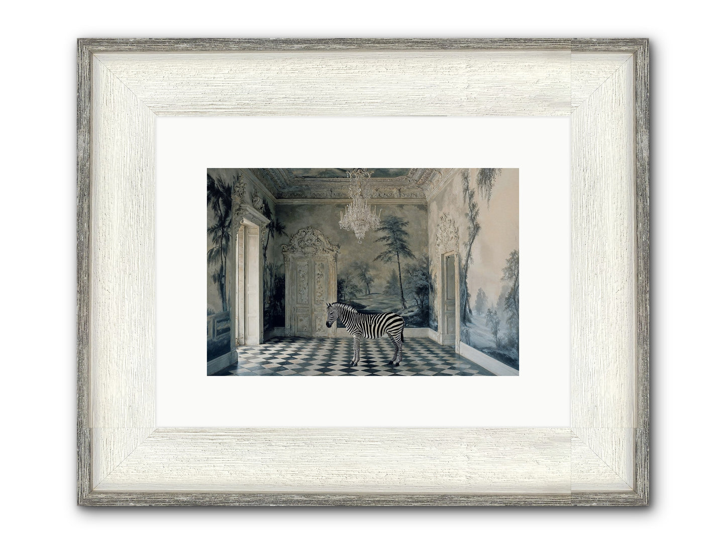Picnic At Pemberley Framed Print - Driftwood White 12x8