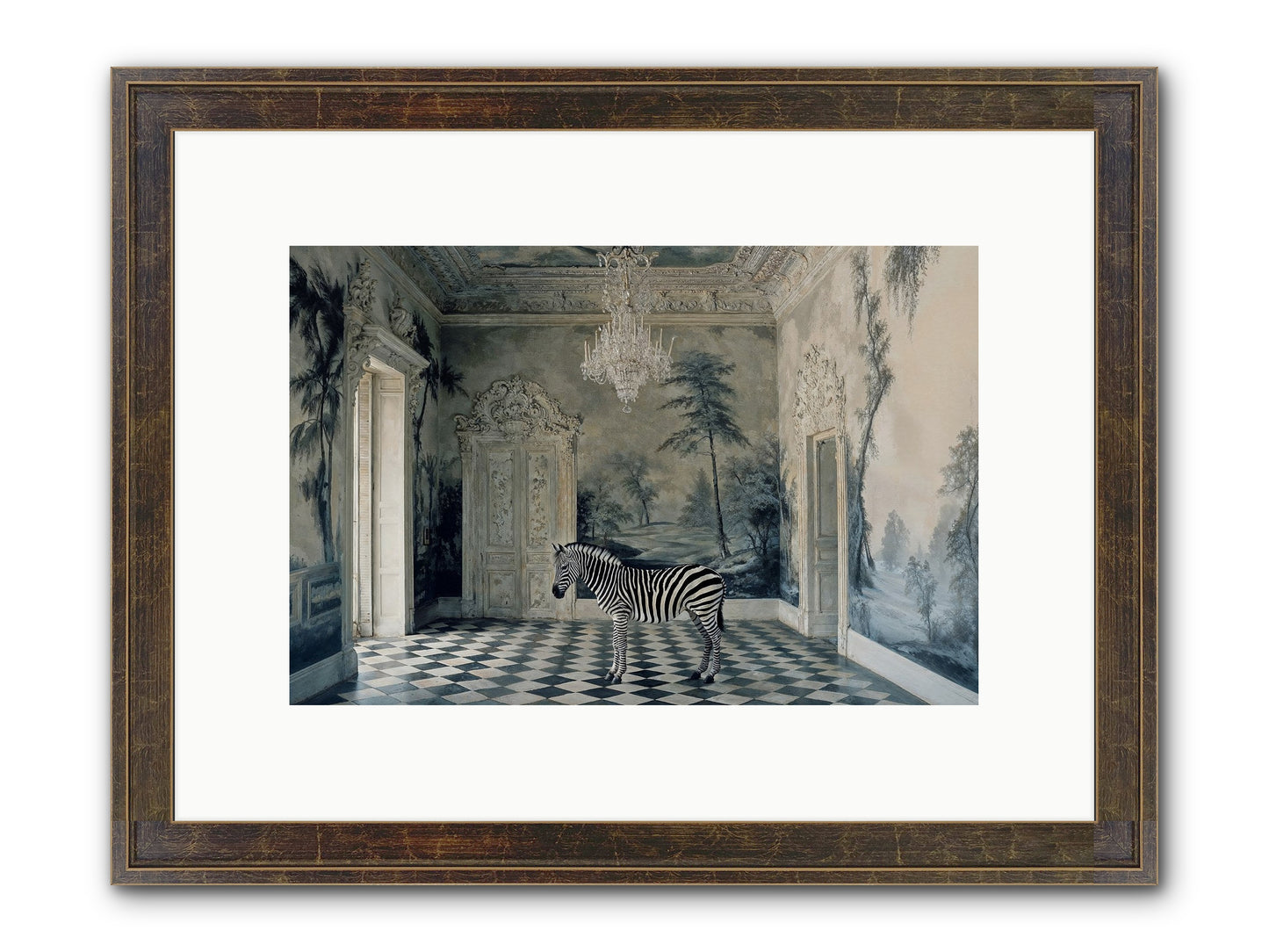 Picnic At Pemberley Framed Print - Slimwoods Black/Gold 12x8