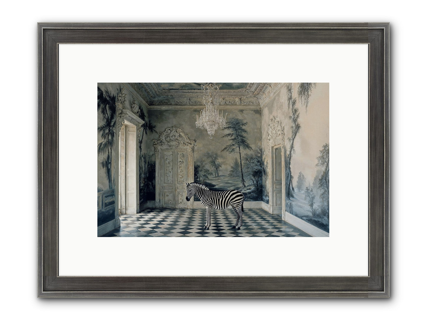 Picnic At Pemberley Framed Print - Slimwoods Black/Silver 12x8