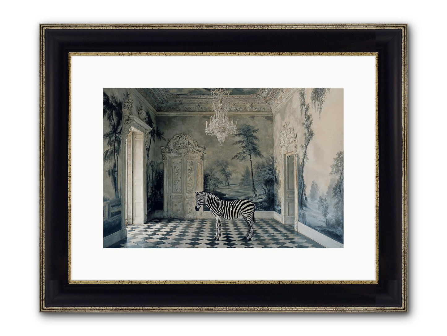 Picnic At Pemberley Framed Print - Black & Gold 15x10