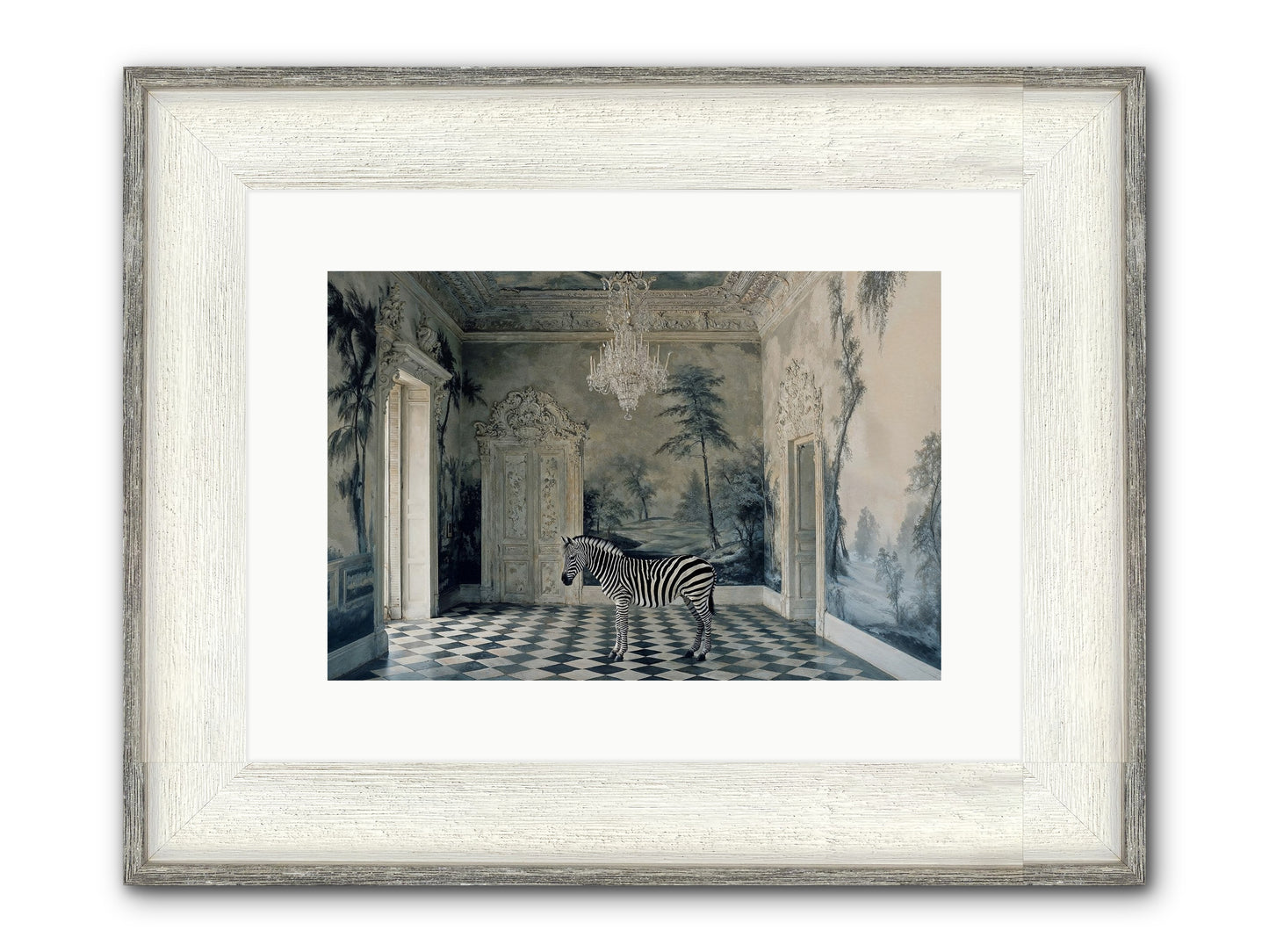 Picnic At Pemberley Framed Print - Driftwood White 15x10