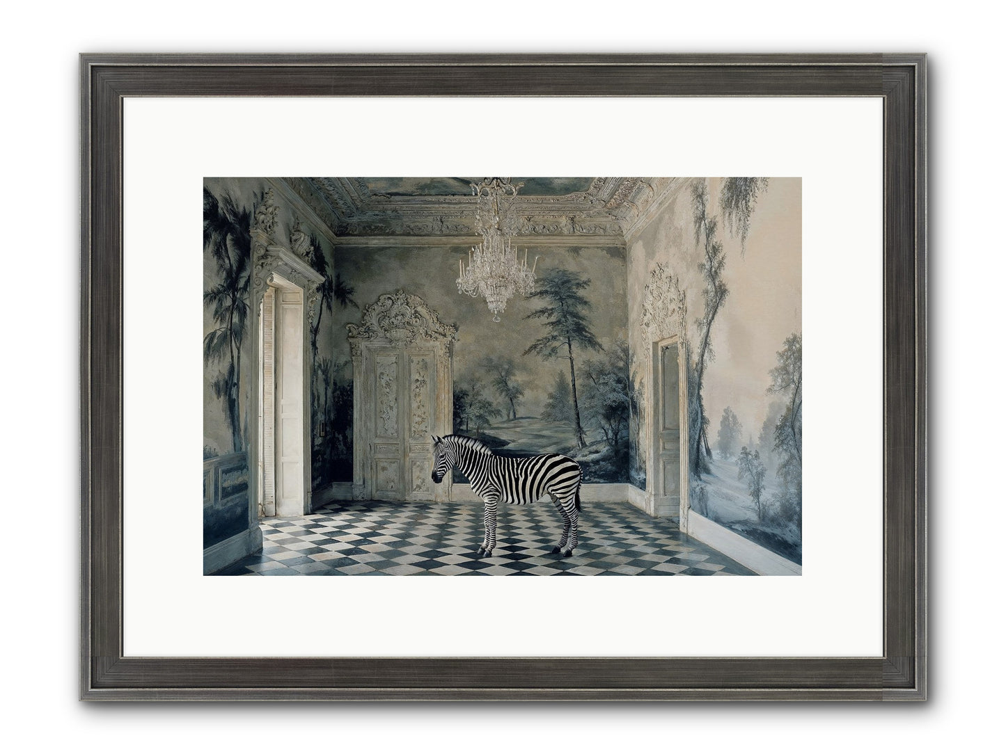 Picnic At Pemberley Framed Print - Slimwoods Black/Silver 15x10