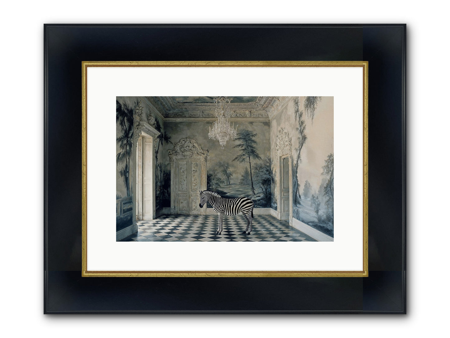 Picnic At Pemberley Framed Print - Wide Black w/Gold 15x10