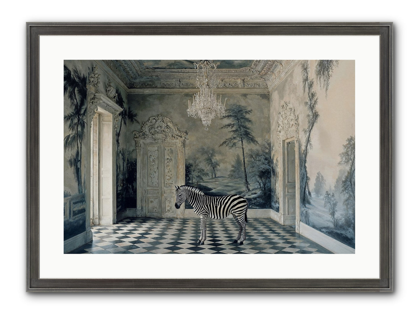 Picnic At Pemberley Framed Print - Slimwoods Black/Silver 24x16