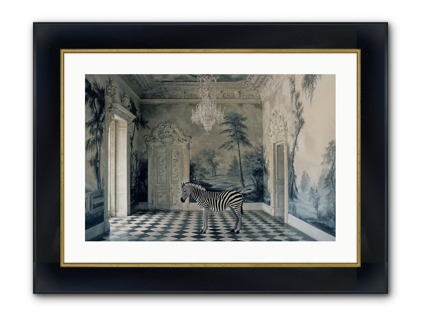 Picnic At Pemberley Framed Print - Wide Black w/Gold 24x16