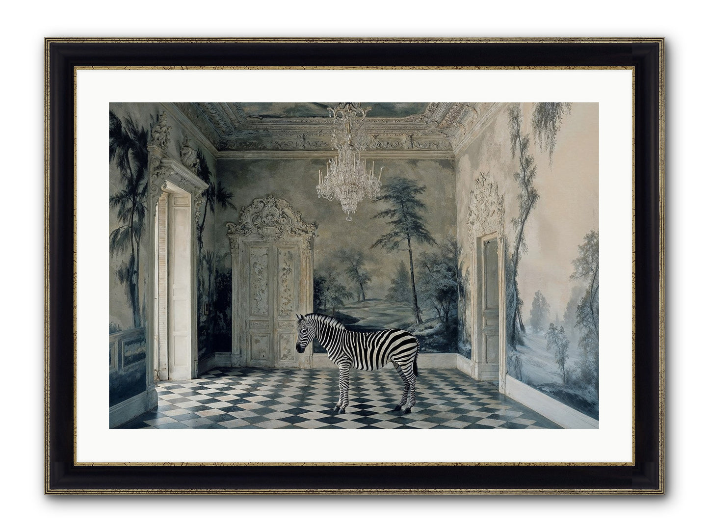 Picnic At Pemberley Framed Print - Black & Gold 30x20