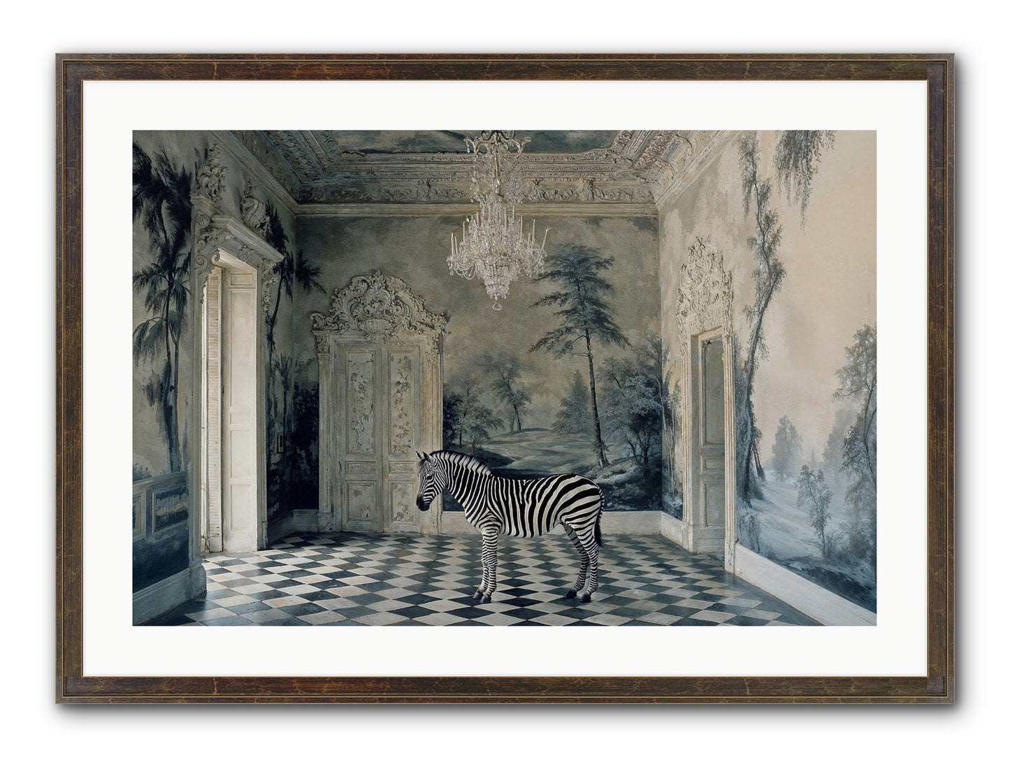 Picnic At Pemberley Framed Print - Slimwoods Black/Gold 30x20