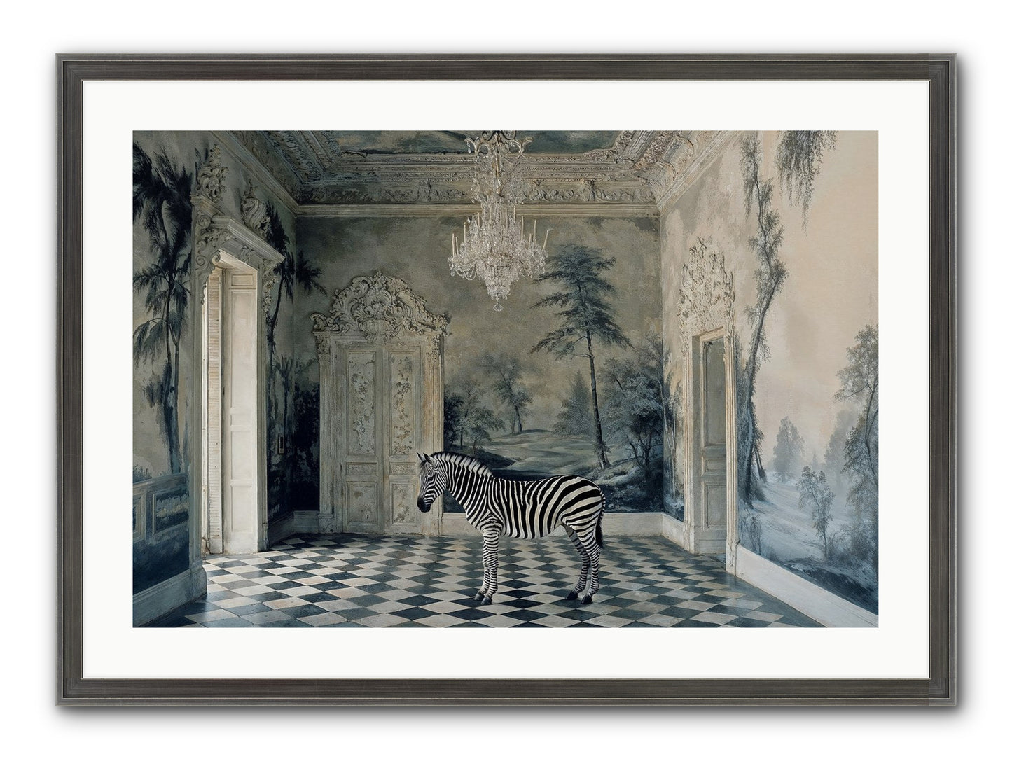 Picnic At Pemberley Framed Print - Slimwoods Black/Silver 30x20