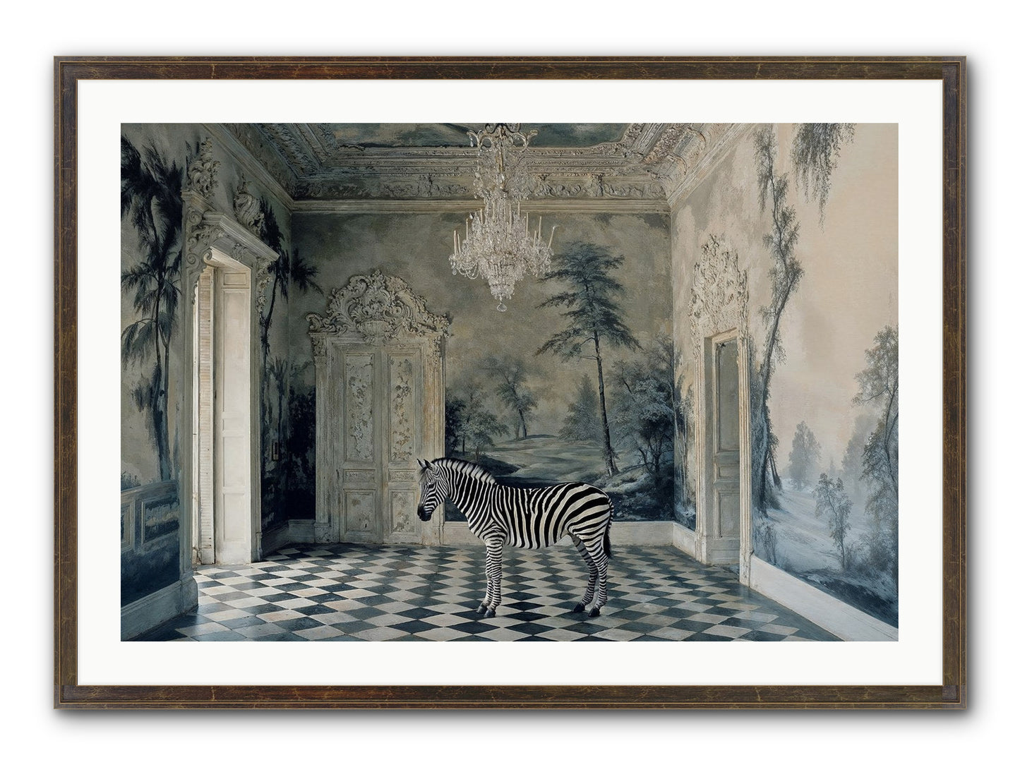 Picnic At Pemberley Framed Print - Slimwoods Black/Gold 36x24