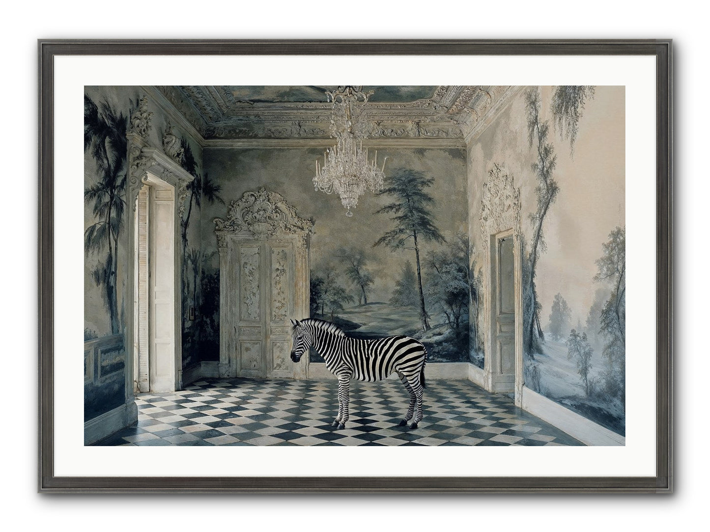 Picnic At Pemberley Framed Print - Slimwoods Black/Silver 36x24