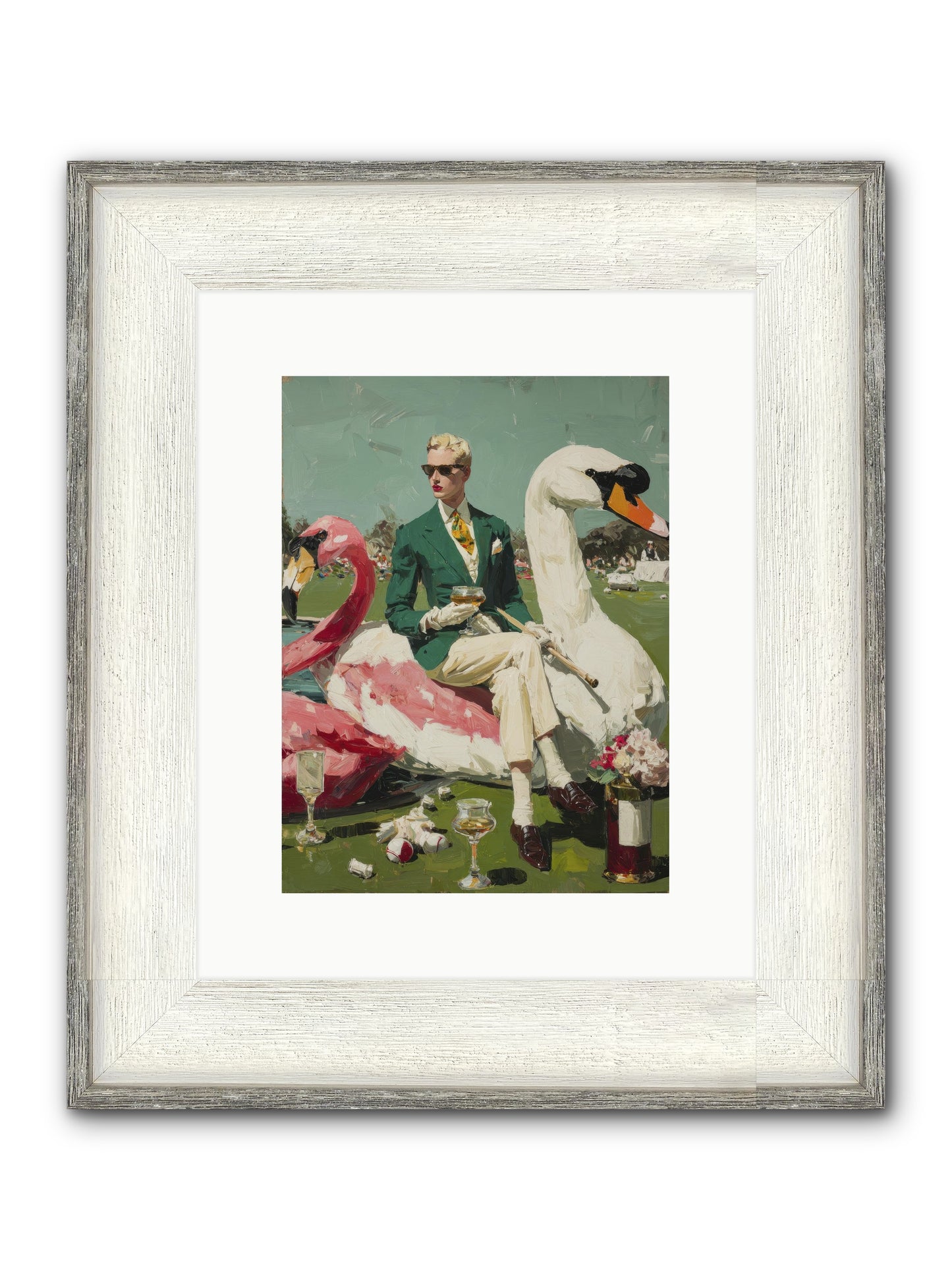 Picnic At The Embassy Framed Print - Driftwood White 9x12