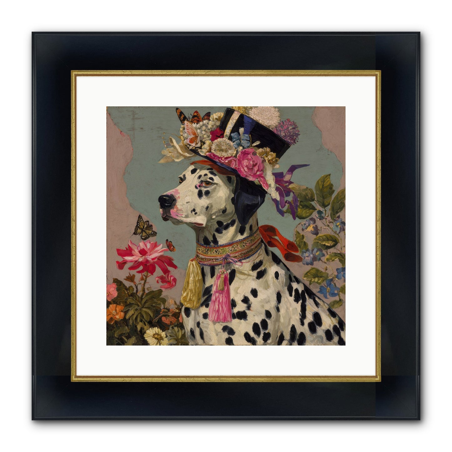 Picnic At Twilight Framed Print - Wide Black w/Gold 16x16