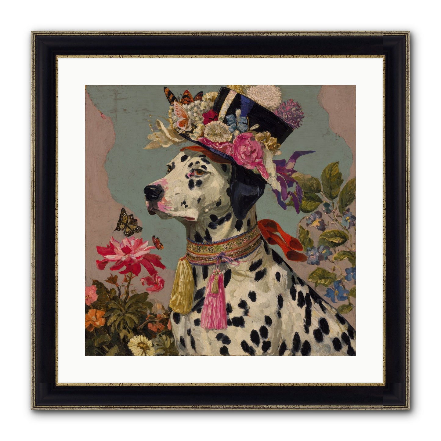 Picnic At Twilight Framed Print - Black & Gold 20x20