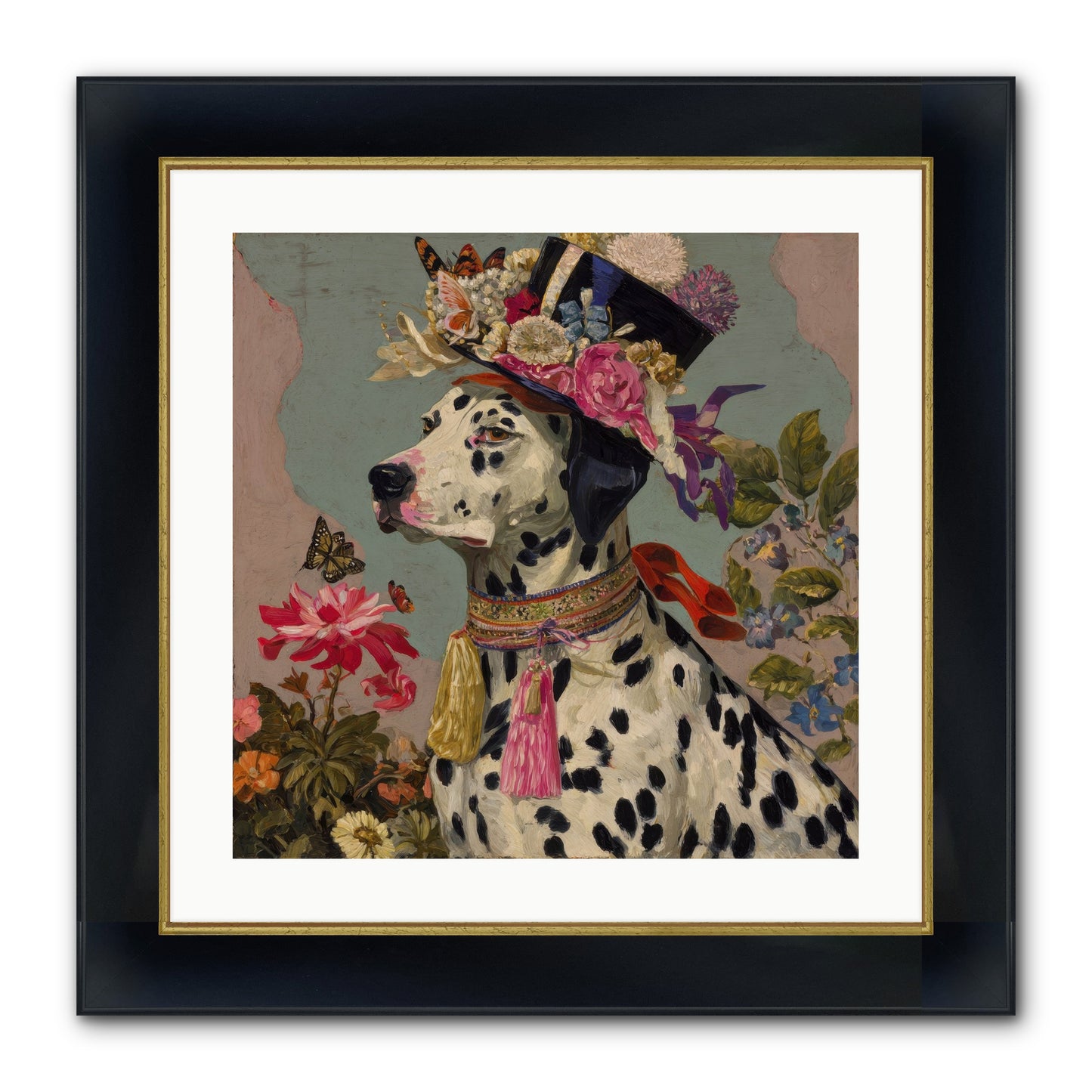 Picnic At Twilight Framed Print - Wide Black w/Gold 20x20