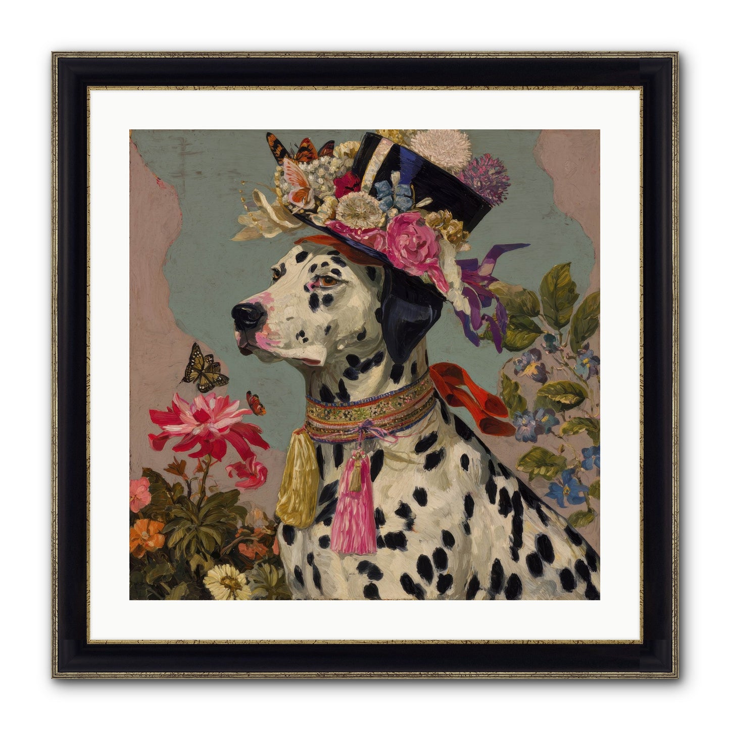 Picnic At Twilight Framed Print - Black & Gold 24x24