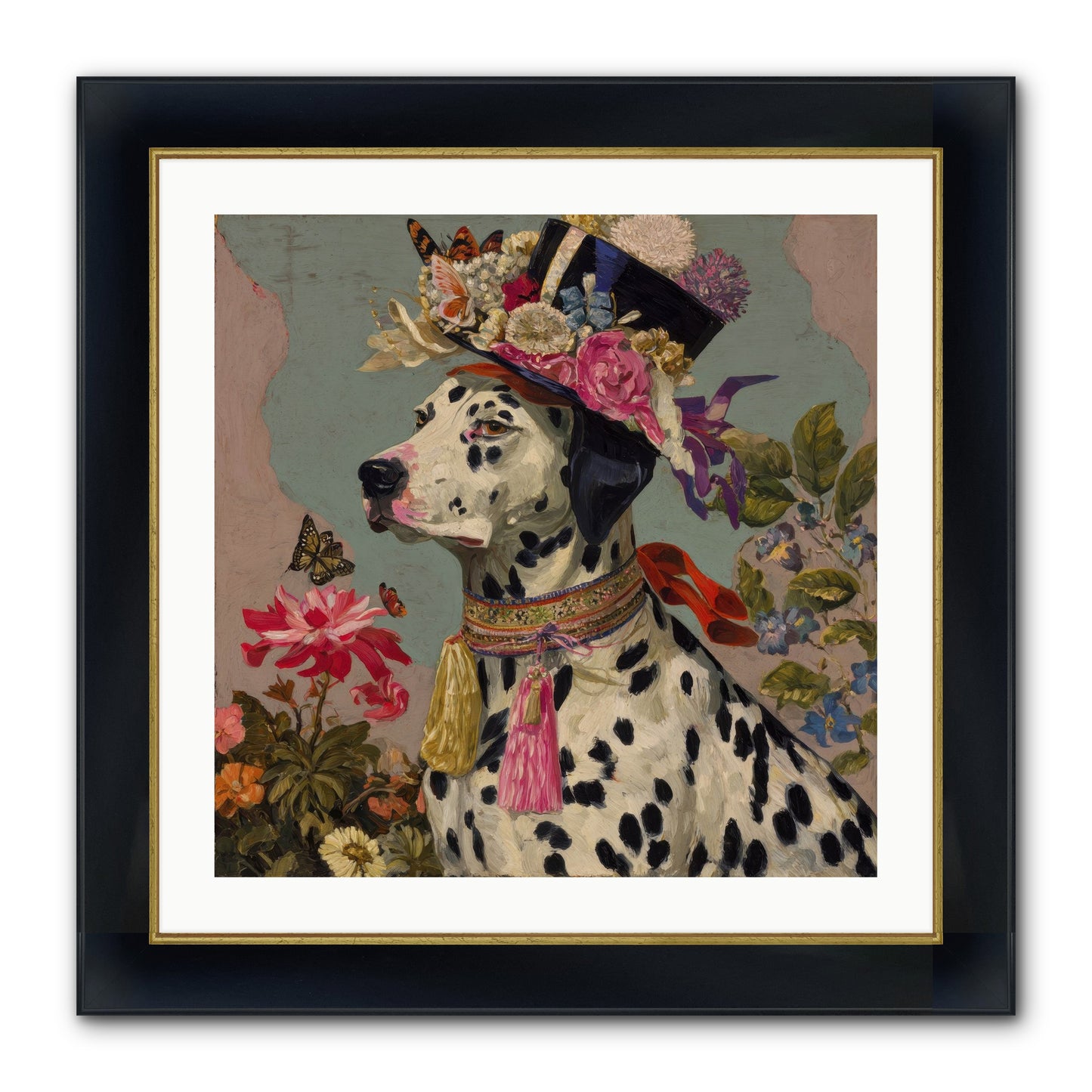 Picnic At Twilight Framed Print - Wide Black w/Gold 24x24