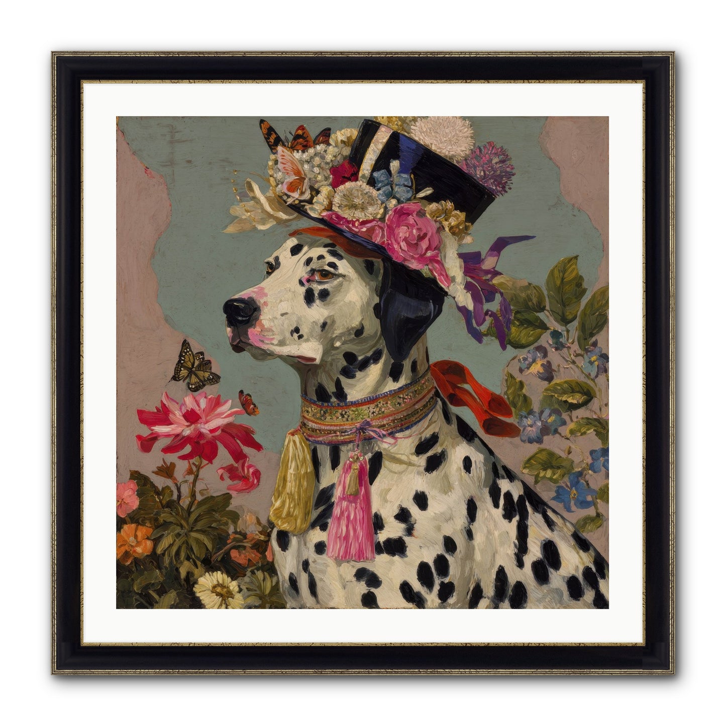 Picnic At Twilight Framed Print - Black & Gold 30x30
