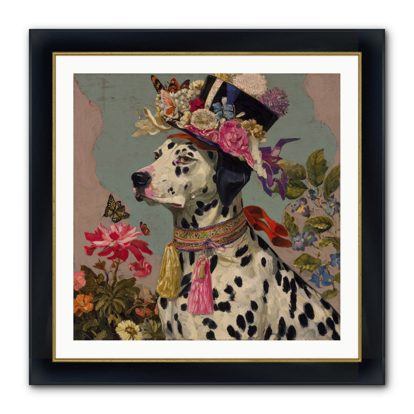 Picnic At Twilight Framed Print - Wide Black w/Gold 30x30