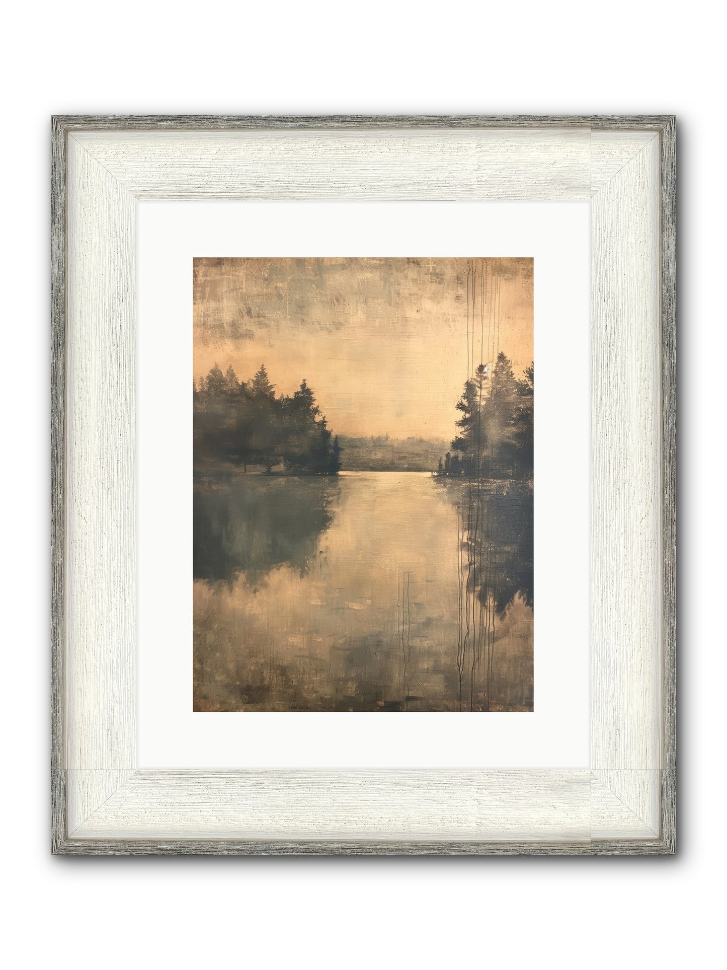 Picture Letter Framed Print - Driftwood White 12x16