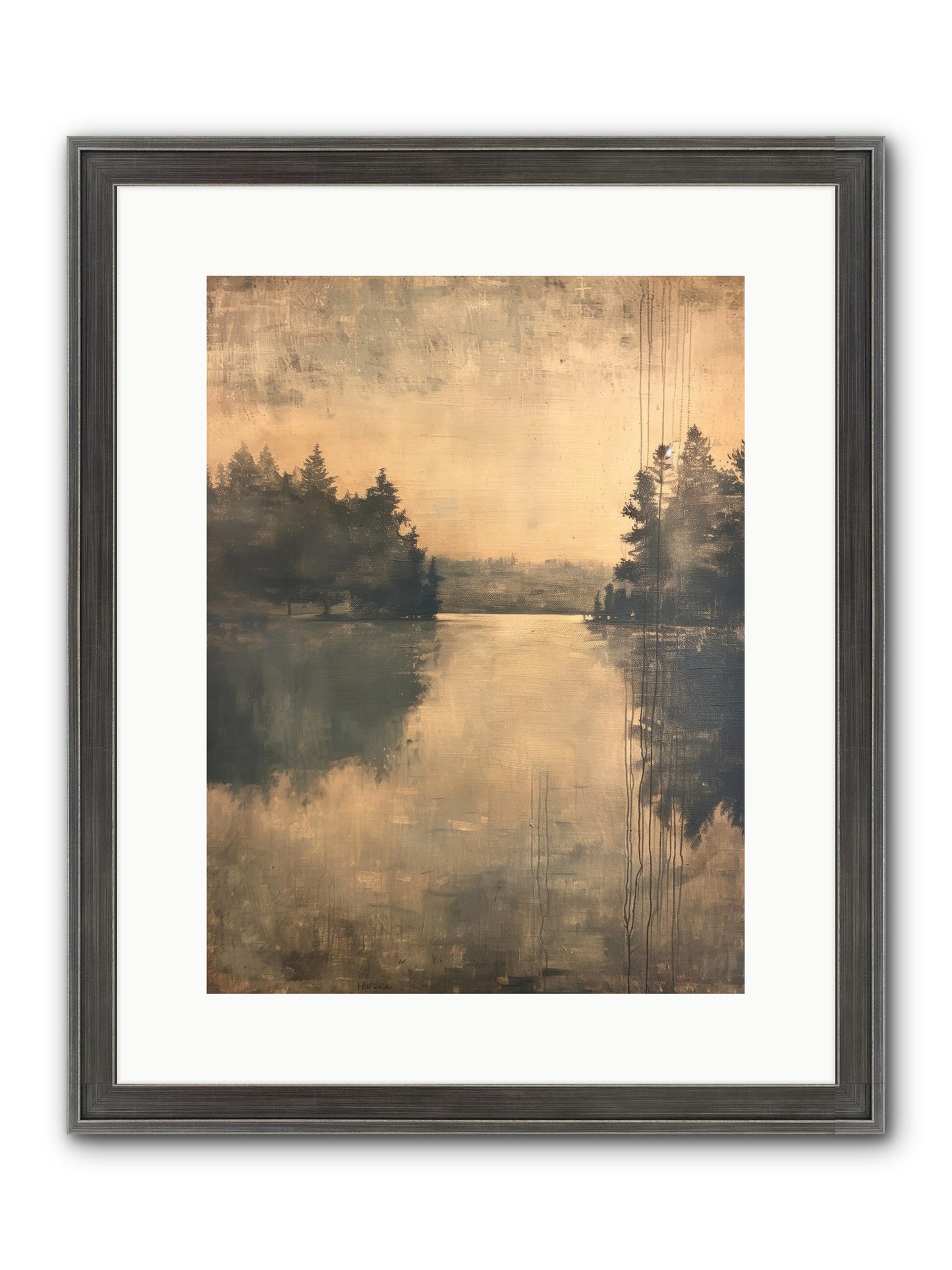 Picture Letter Framed Print - Slimwoods Black/Silver 12x16