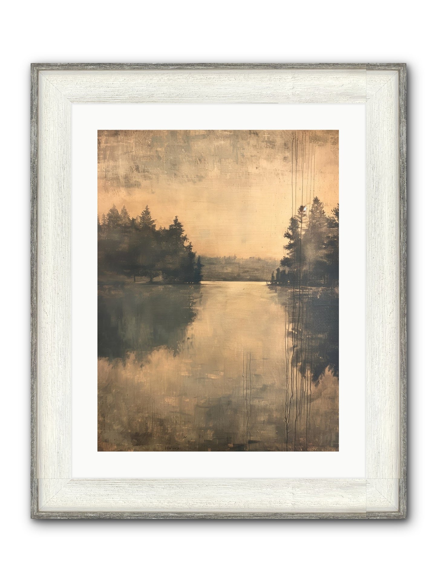 Picture Letter Framed Print - Driftwood White 18x24